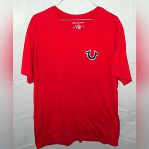 Red True Religion Buddah Logo T-shirt Size L